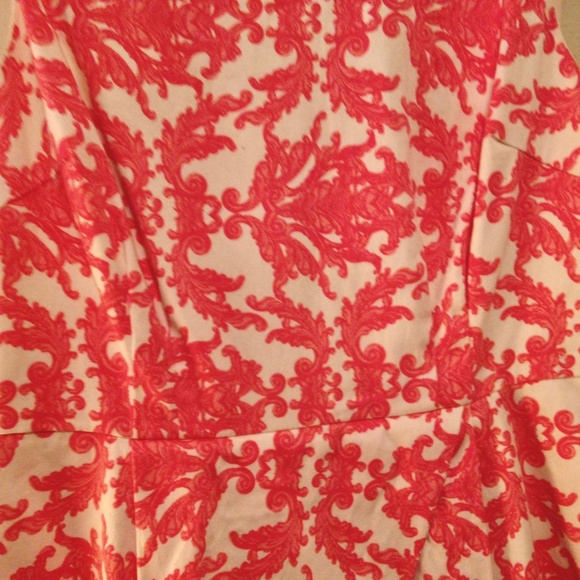 Cute Print Dress - Fit & Flare in Pink & Cream - Picture 3 of 7